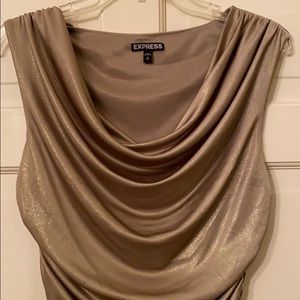 Express Gold Ruched dress
